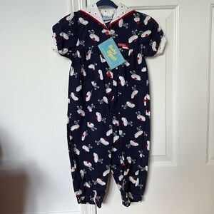 VTG & NWT OshKosh Sailor Beret Hat outfit collar RARE 24M USA baby toddler girl